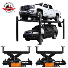 Atlas Apex 9 ALI Certified Four Post Lift + RJ6BK Rolling Jacks Combo