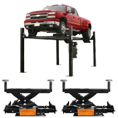 Atlas Garage Pro 9000 Four Post Lift + RJ6BK Rolling Jacks Combo