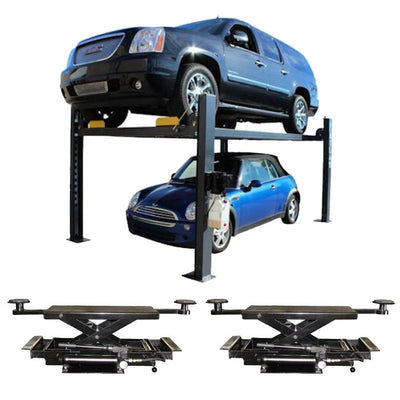 Atlas 408SL Premium Portable Four Post Lift + RJ35 Sliding Jacks Combo