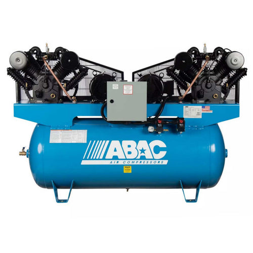 ABAC ABC10-23120HD 10HP Ironman Duplex Air Compressor Professional Stationary 175PSI 64CFM 120 Gallon Horizontal