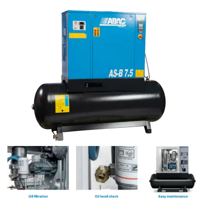 ABAC AS-7.5501TM 7.5HP Rotary Screw Air Compressor Features