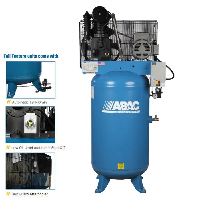 ABAC ABC7-2180VFF 7.5HP Ironman Full Feature Air Compressor Premium Features