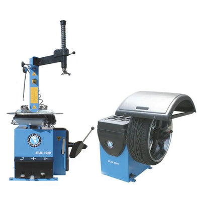 Atlas TC221 Wheel Clamp Tire Changer + WB11 Computer Wheel Balancer Combo