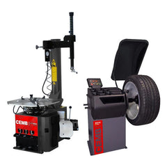 CEMB SM825EVO Swing Arm Tire Changer + EZ10 3D Data Entry Wheel Balancer Combo