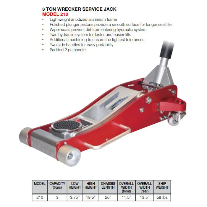 AFF 210 3-Ton Aluminum Service Jack
