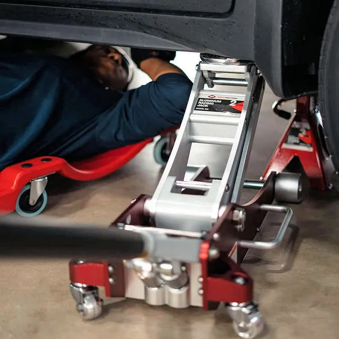 AFF 208 2-Ton Aluminum Service Jack In Use