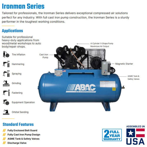 ABAC ABC10-23120H 10HP Ironman Air Compressor Features
